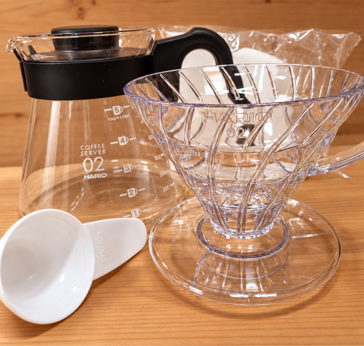 Hario Kit V60 02 - Plástico - Transparente