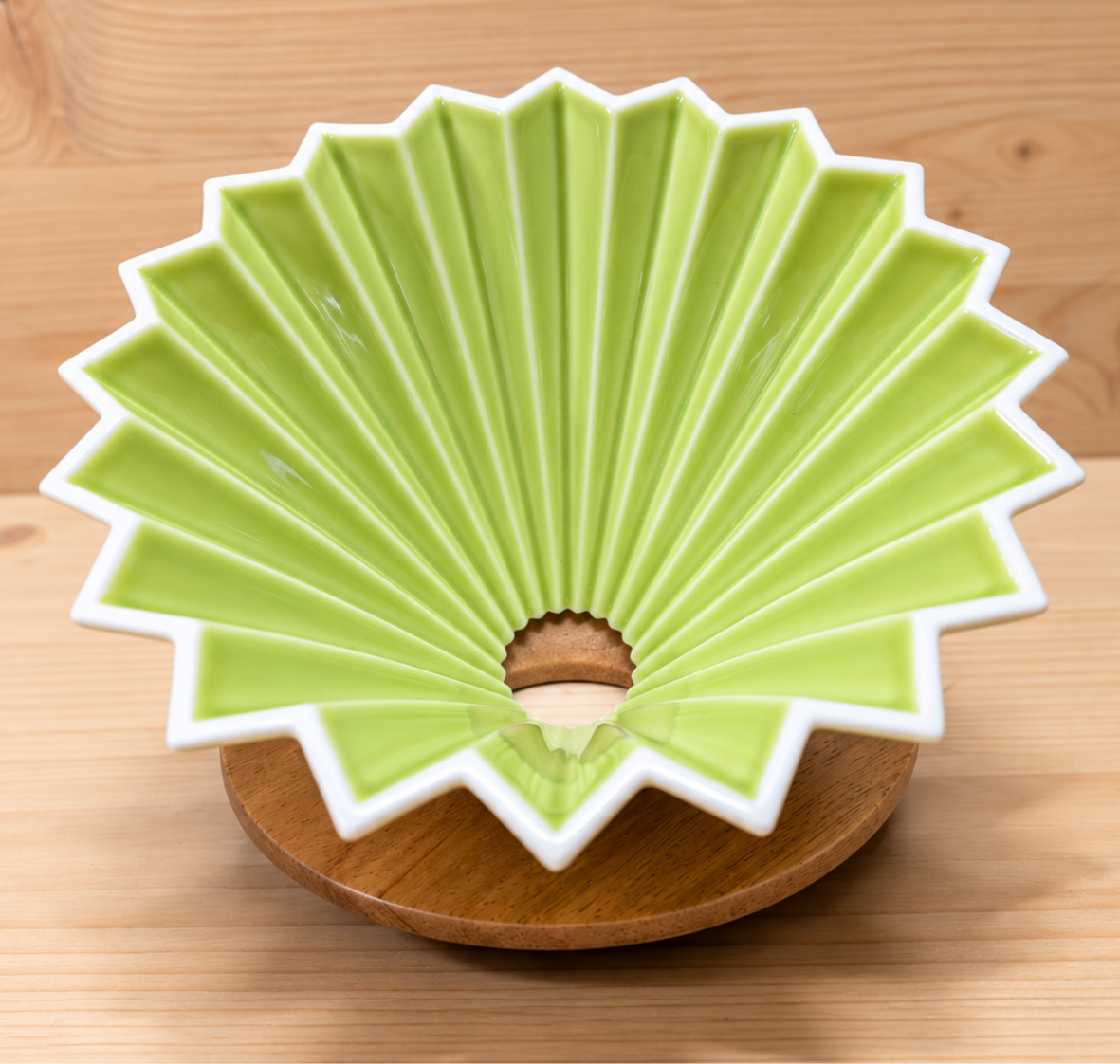 Origami cerámica M + Origami dripper madera