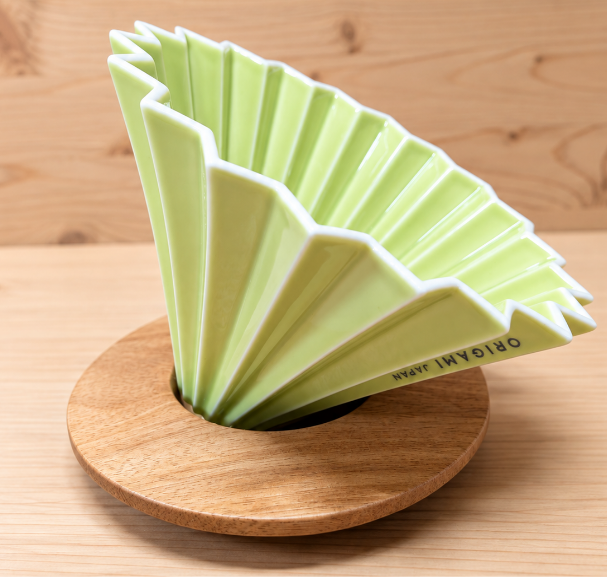 Origami cerámica M + Origami dripper madera
