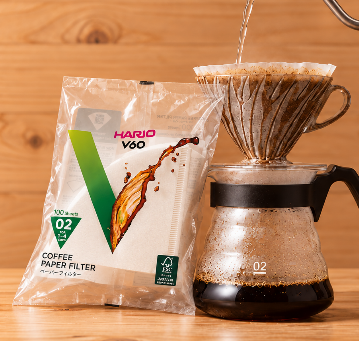 Hario V60 Filtro Papel 02 Blanqueado (100uds) - Bolsa