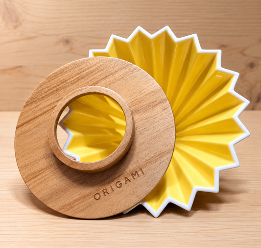 Origami cerámica M + Origami dripper madera